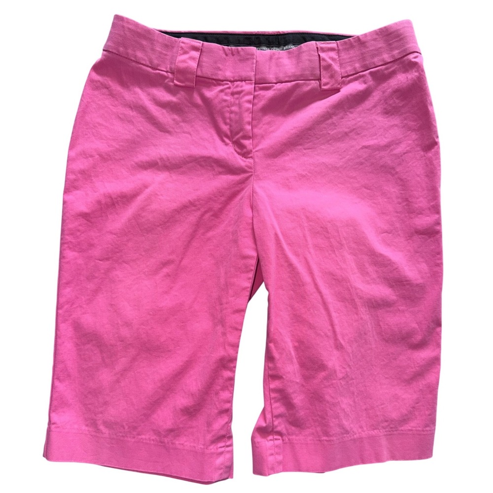 Express Design Studio Pink Shorts Mid‎ Rise Bermuda Tailored Hot Pink